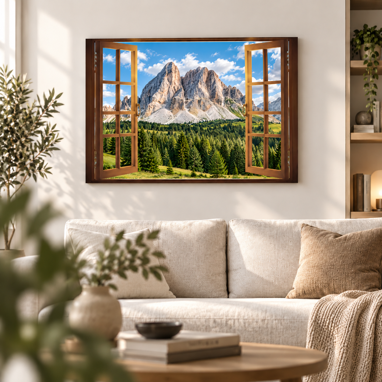 Quadro Sala Janela Vista Montanhas