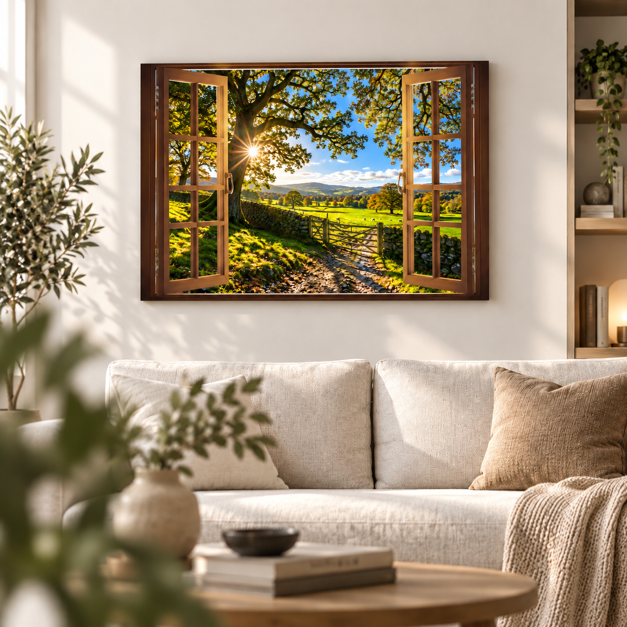 Quadro Sala Janela Campo Solar