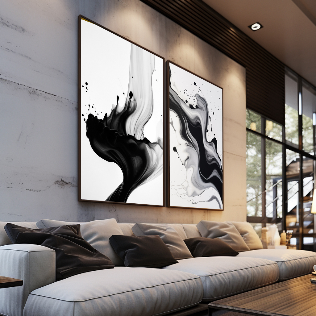 Duo Quadros Black and With