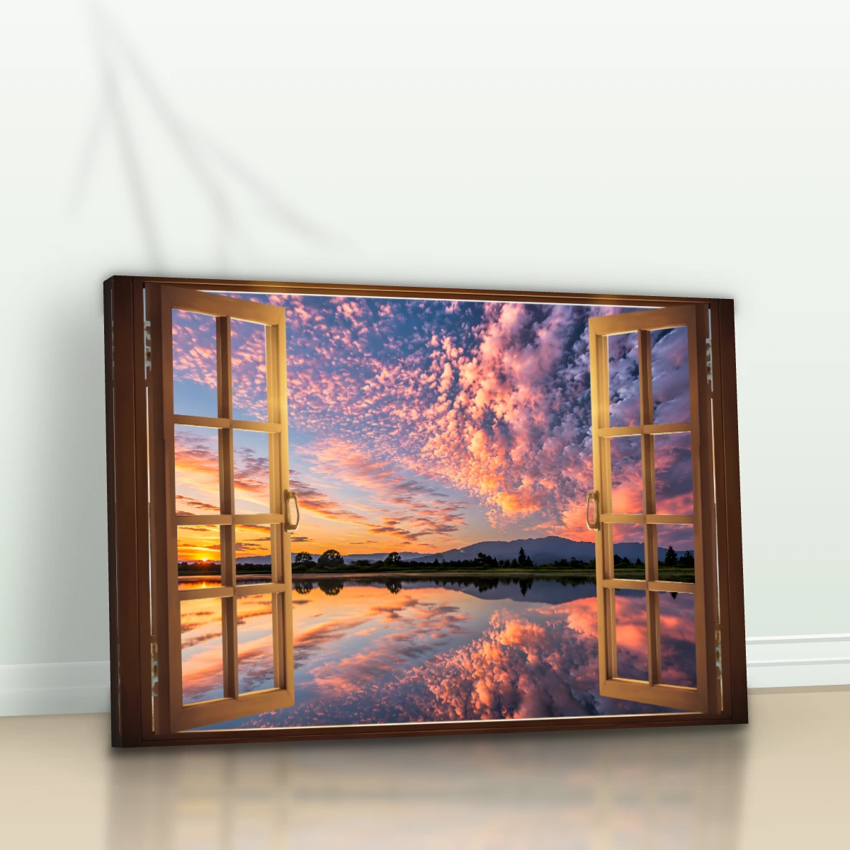 Quadro Casa de Praia Janela Sunset