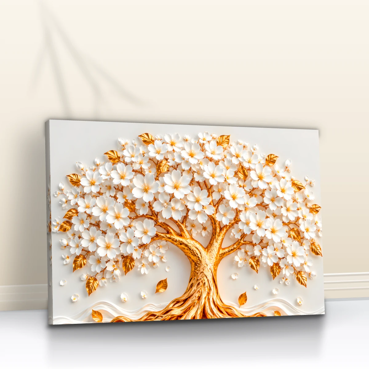 Quadro Sala Árvore Dourada 3D
