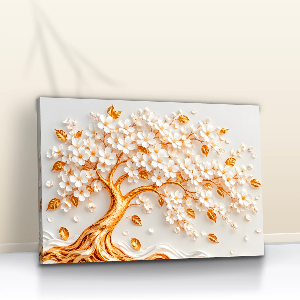 Quadro Sala Árvore Gold Flores