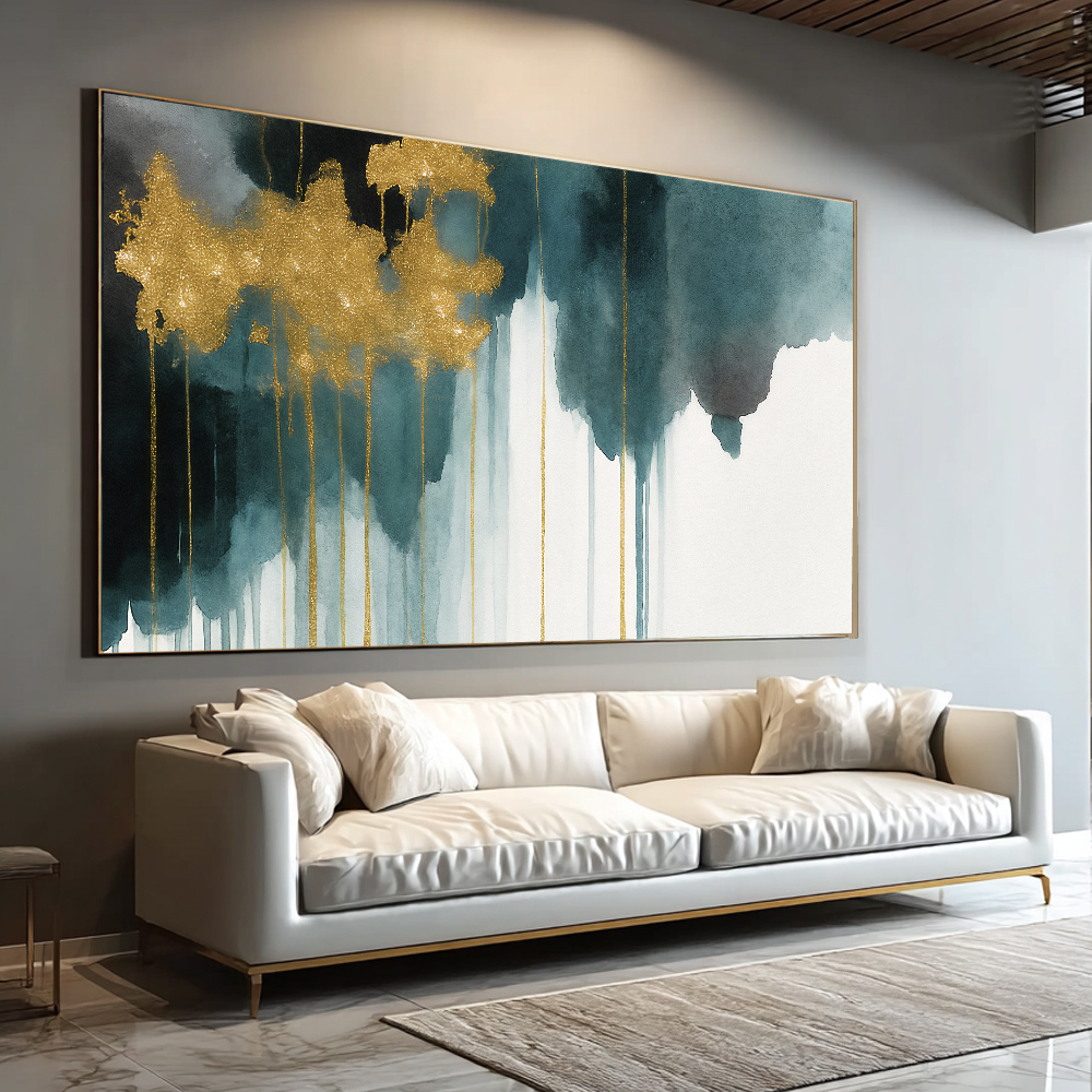Quadro Abstrato Aquarela Em Canvas