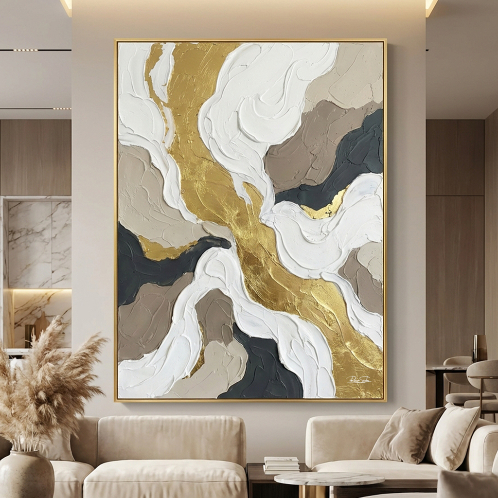 Quadro Abstrato Luxury Gold 058