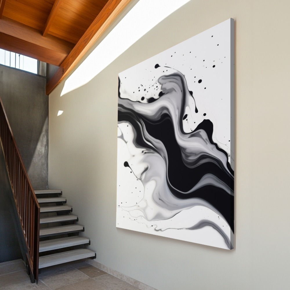 Quadro Abstrato Preto E Branco