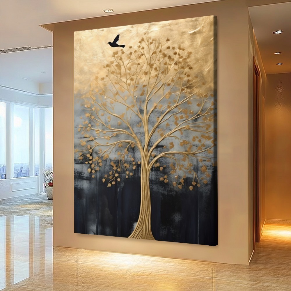 Quadro Arvore Dourada Bird