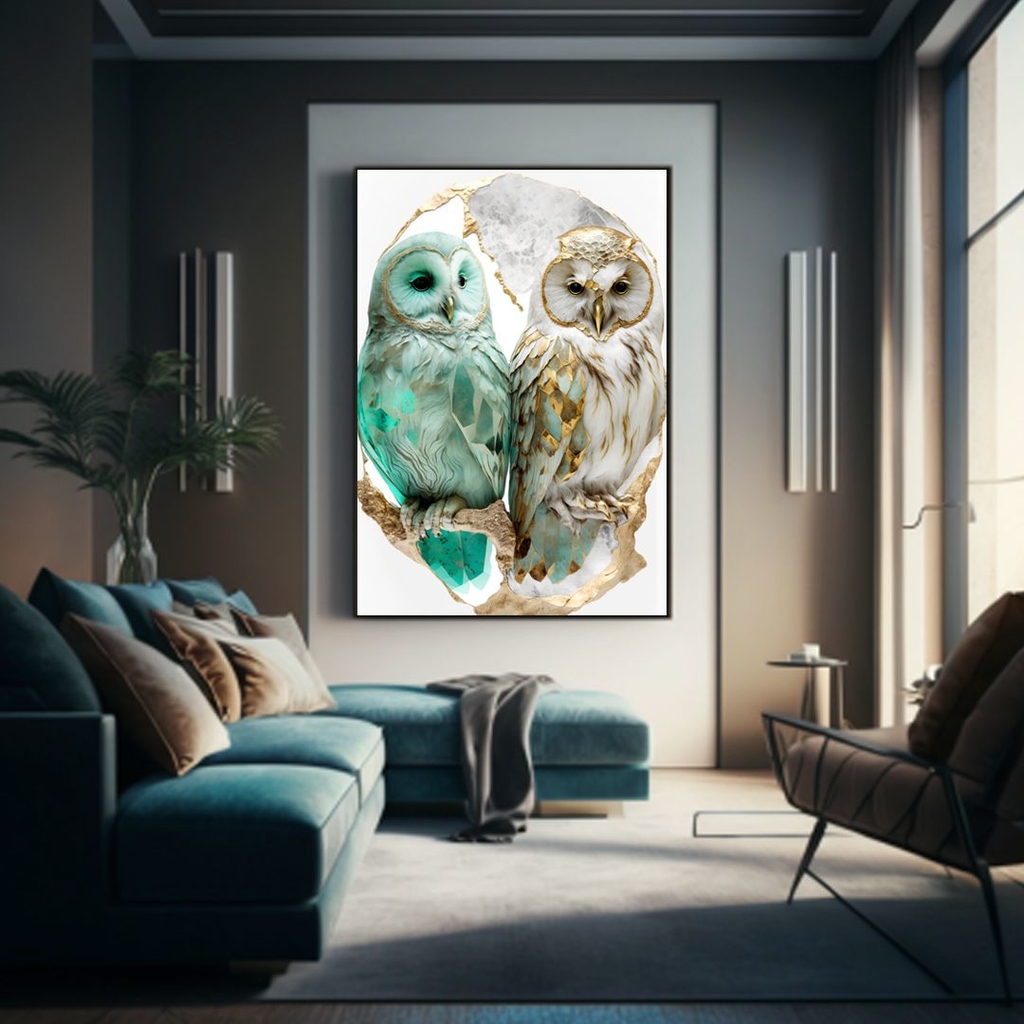 Quadro Casal de Corujas