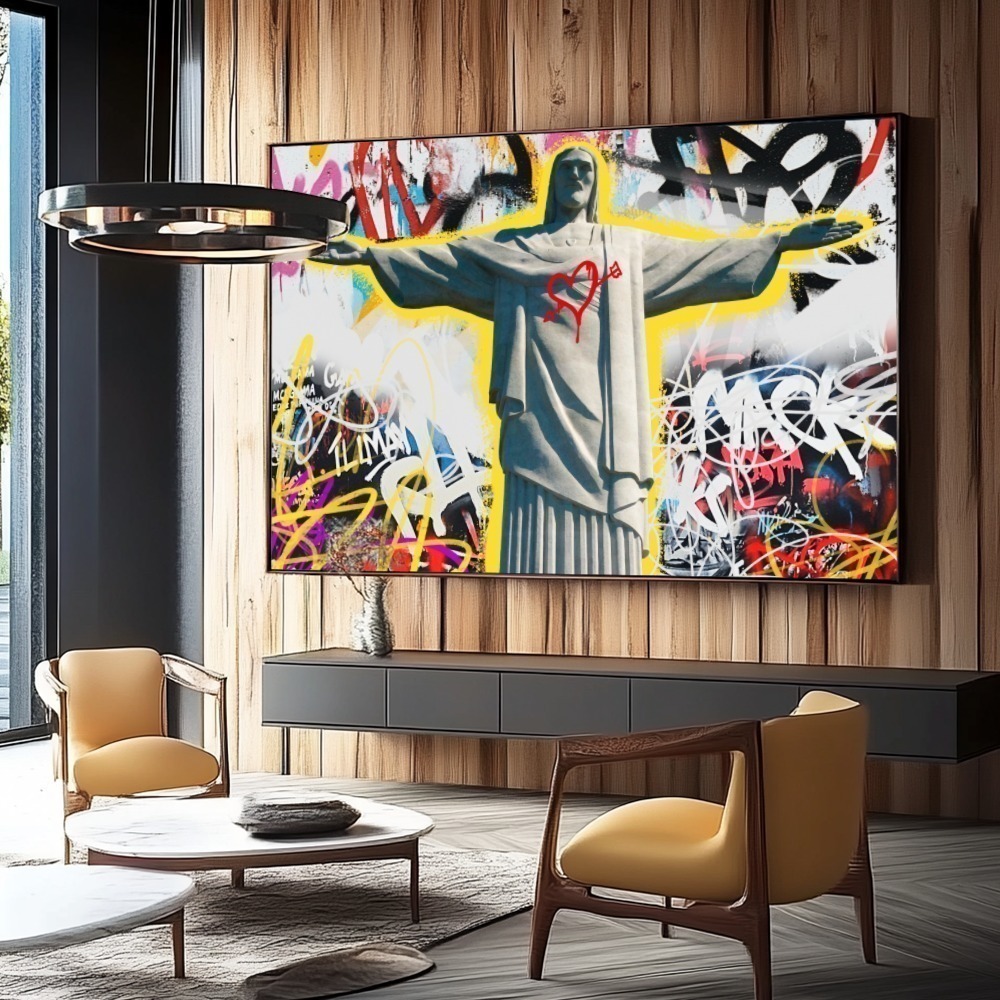 Quadro Cristo Redentor Street Art