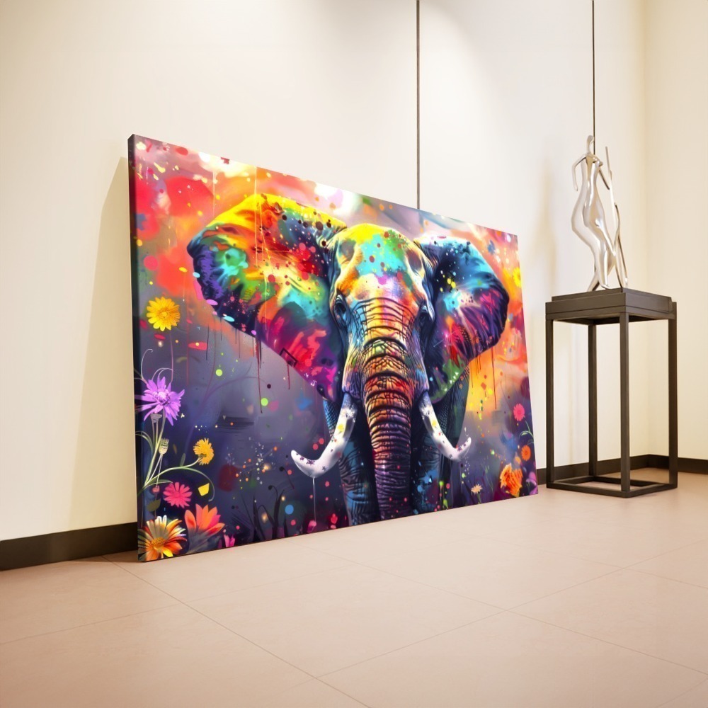 Quadro Elefante Colorful