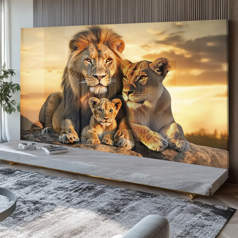 Quadro Familia De Leão Proteção E Força