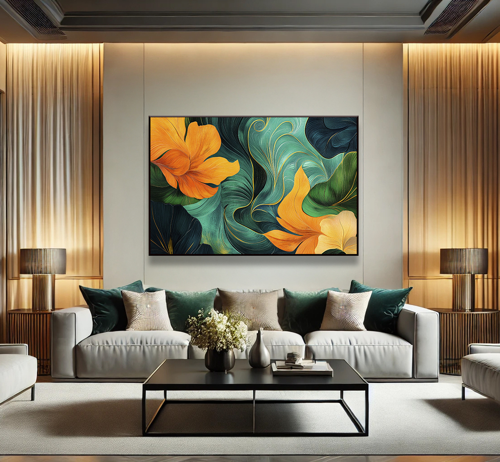Quadro Floral Botanico Abstrato