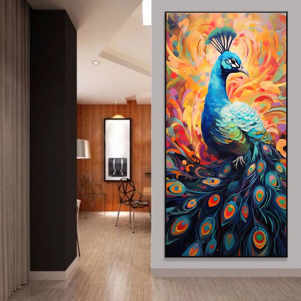 Quadro Pavão Colorful