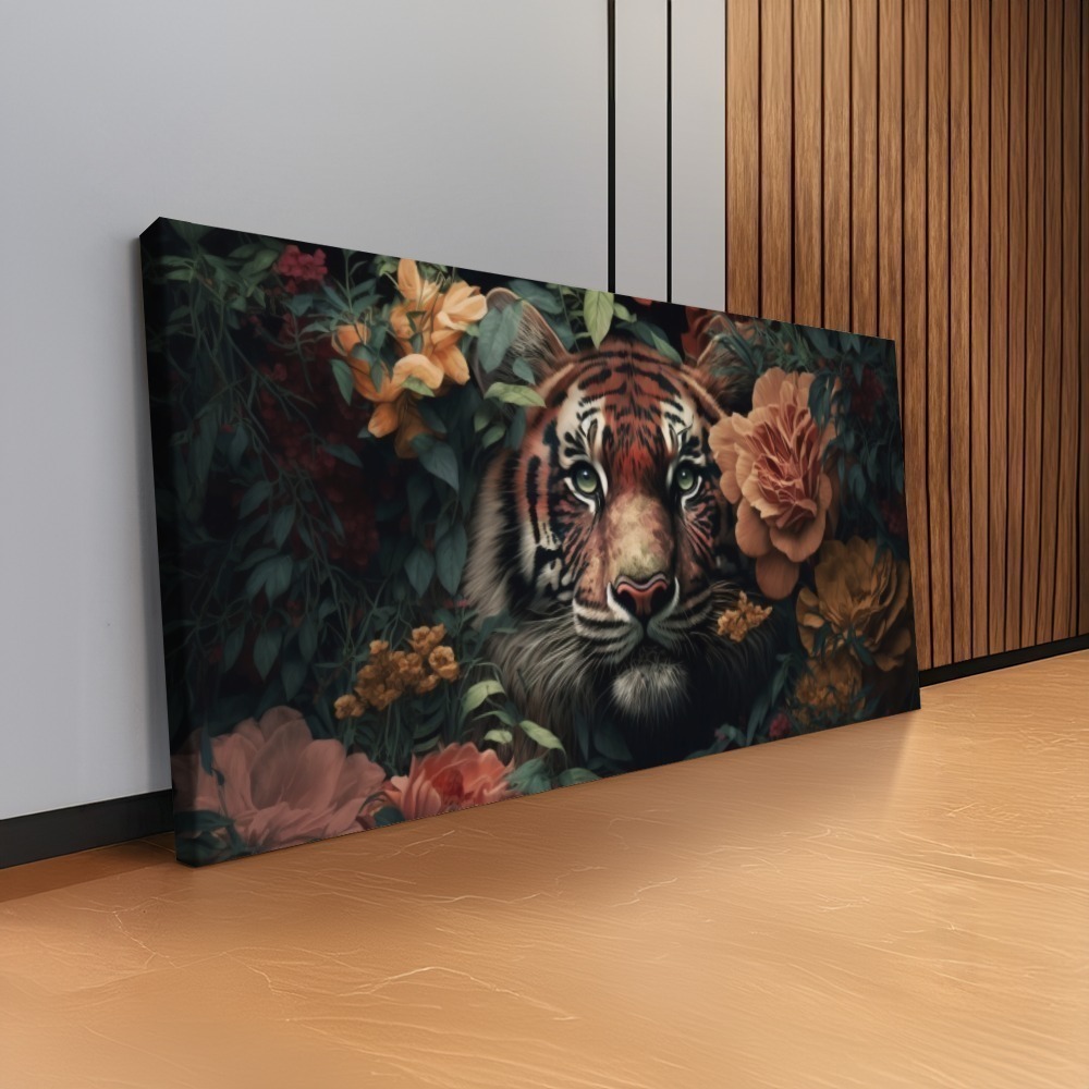 Quadro Tiger And Flowers